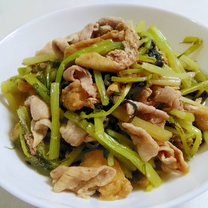 水菜たっぷり 豚肉と水菜のさっと煮 レシピ 作り方 By うーころちゃん 楽天レシピ
